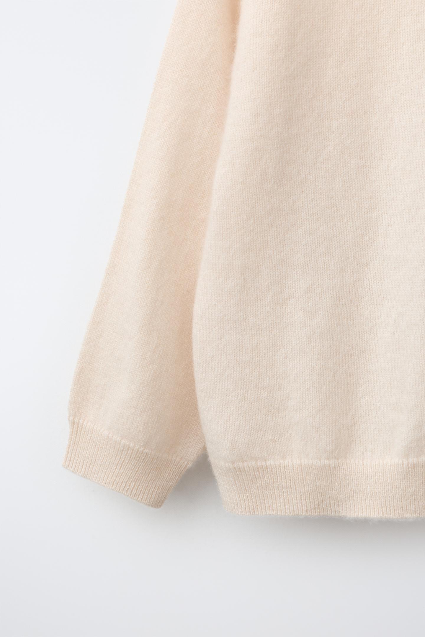 Детский свитер Zara 100% Cashmere Knit, цвет: Экрю — фото 4