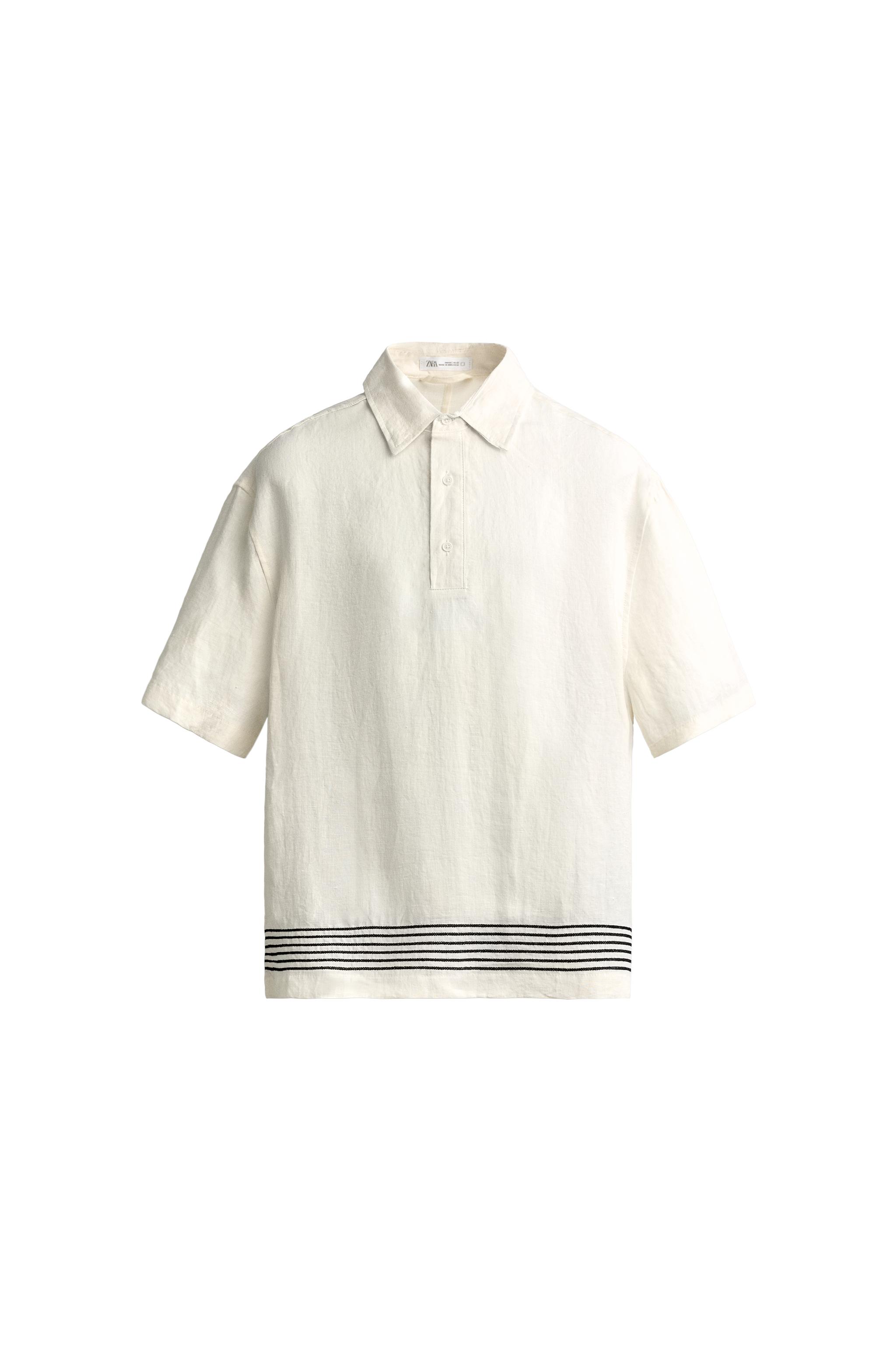 CAMISA POLO 100% LINO BANDAS