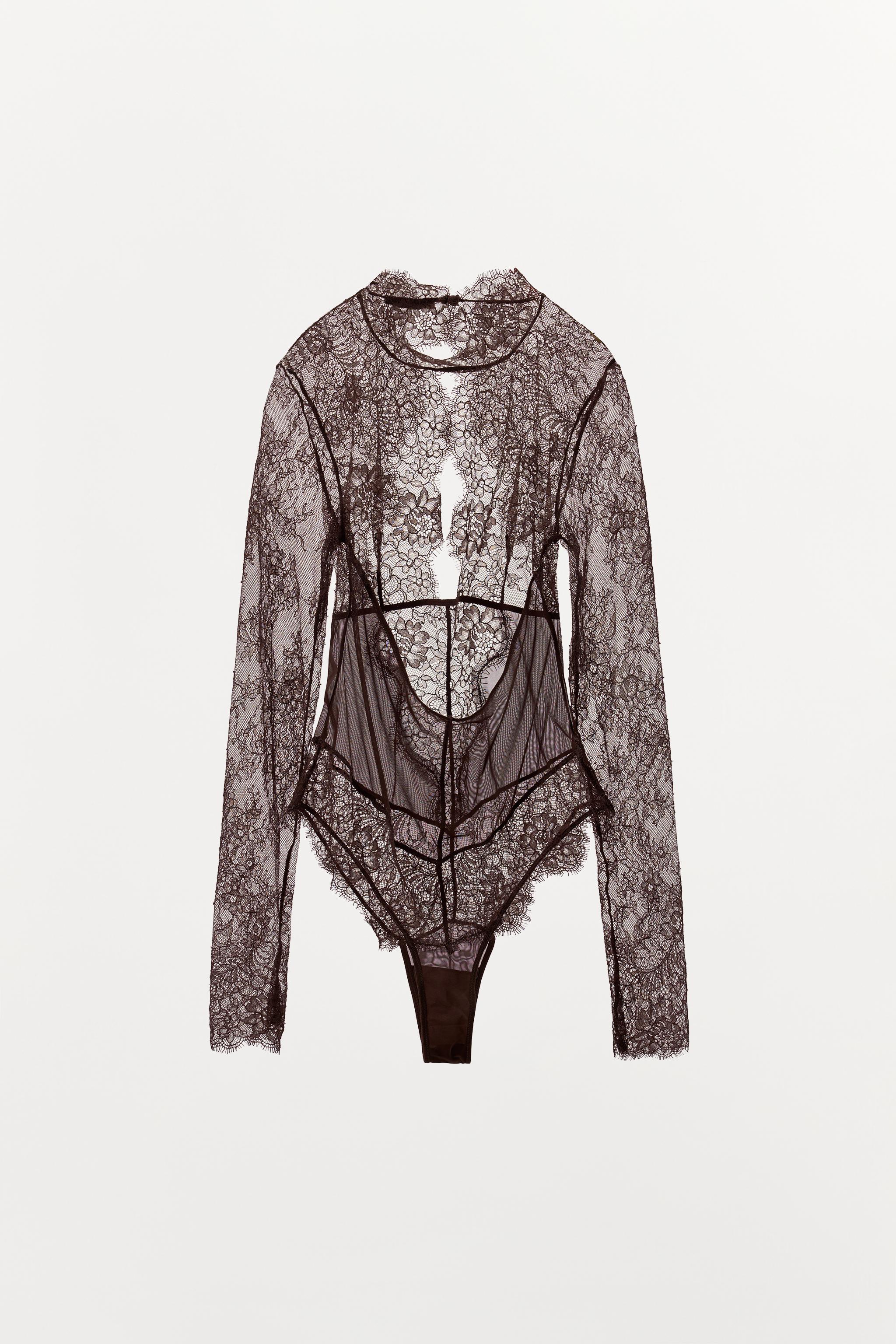 COMBINED LACE BACK NECKLINE BODYSUIT