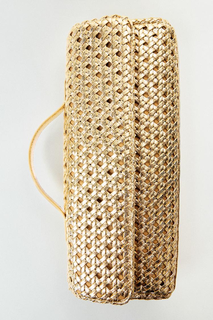 WOVEN ENVELOPE BAG — Gold