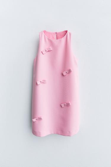 Zara MINI BOWS DRESS - Pink