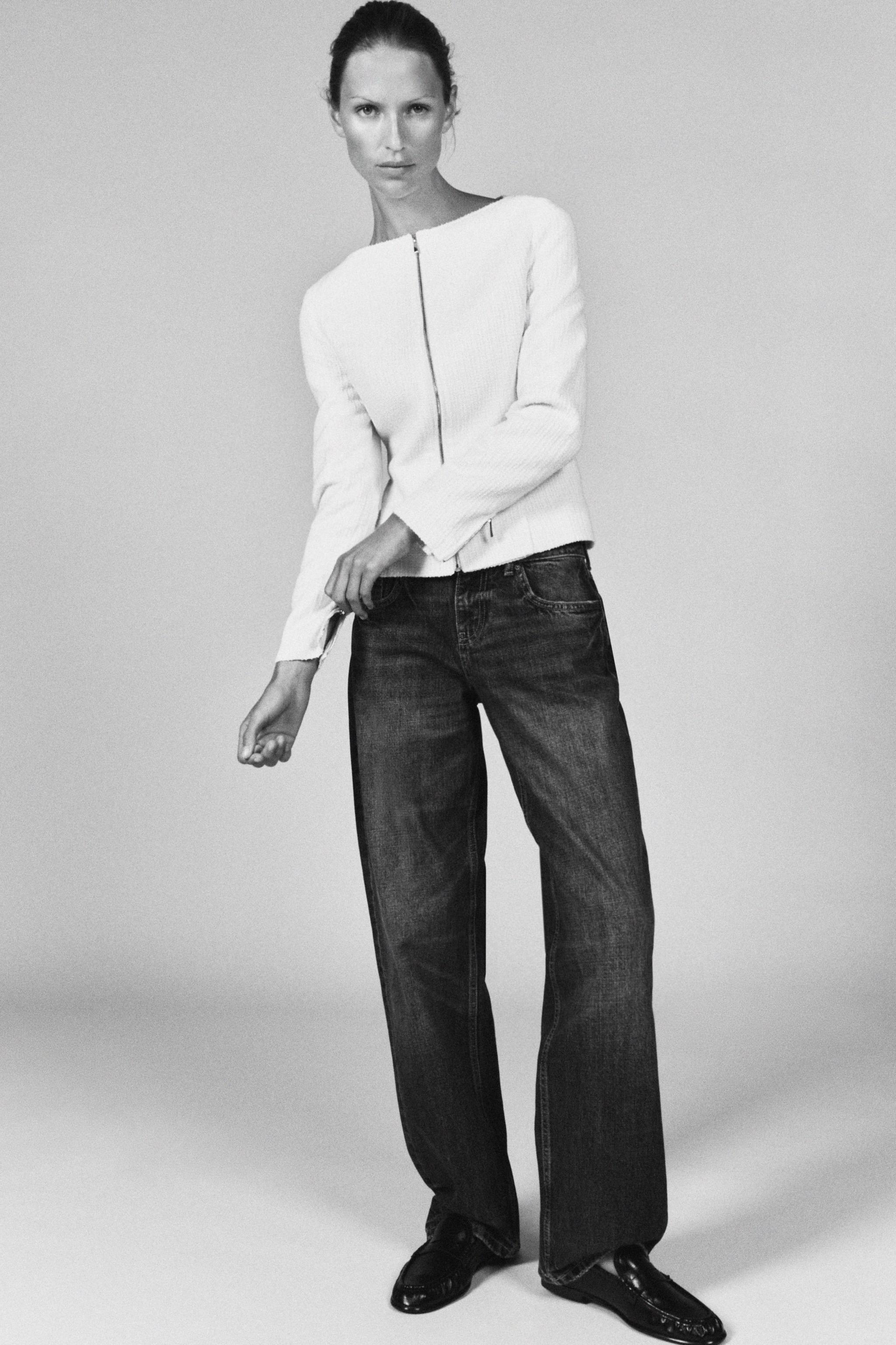 Женские пиджаки Zara STRUCTURED BOAT NECK BLAZER — фото 4