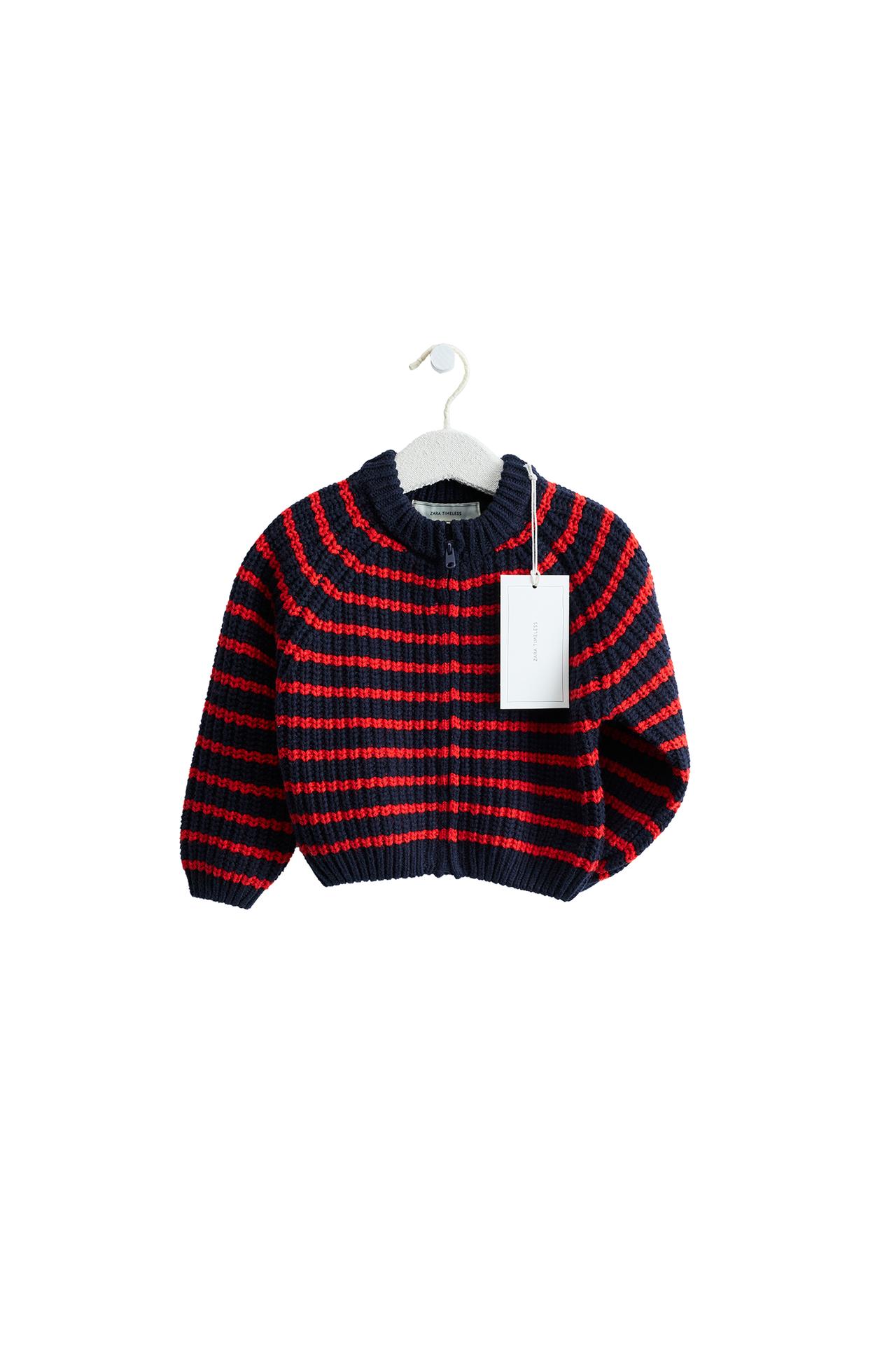 ZARA TIMELESS — ПОЛОСАТЫЙ КАРДИГАН ИЗ ХЛОПКА И ШЕРСТИ