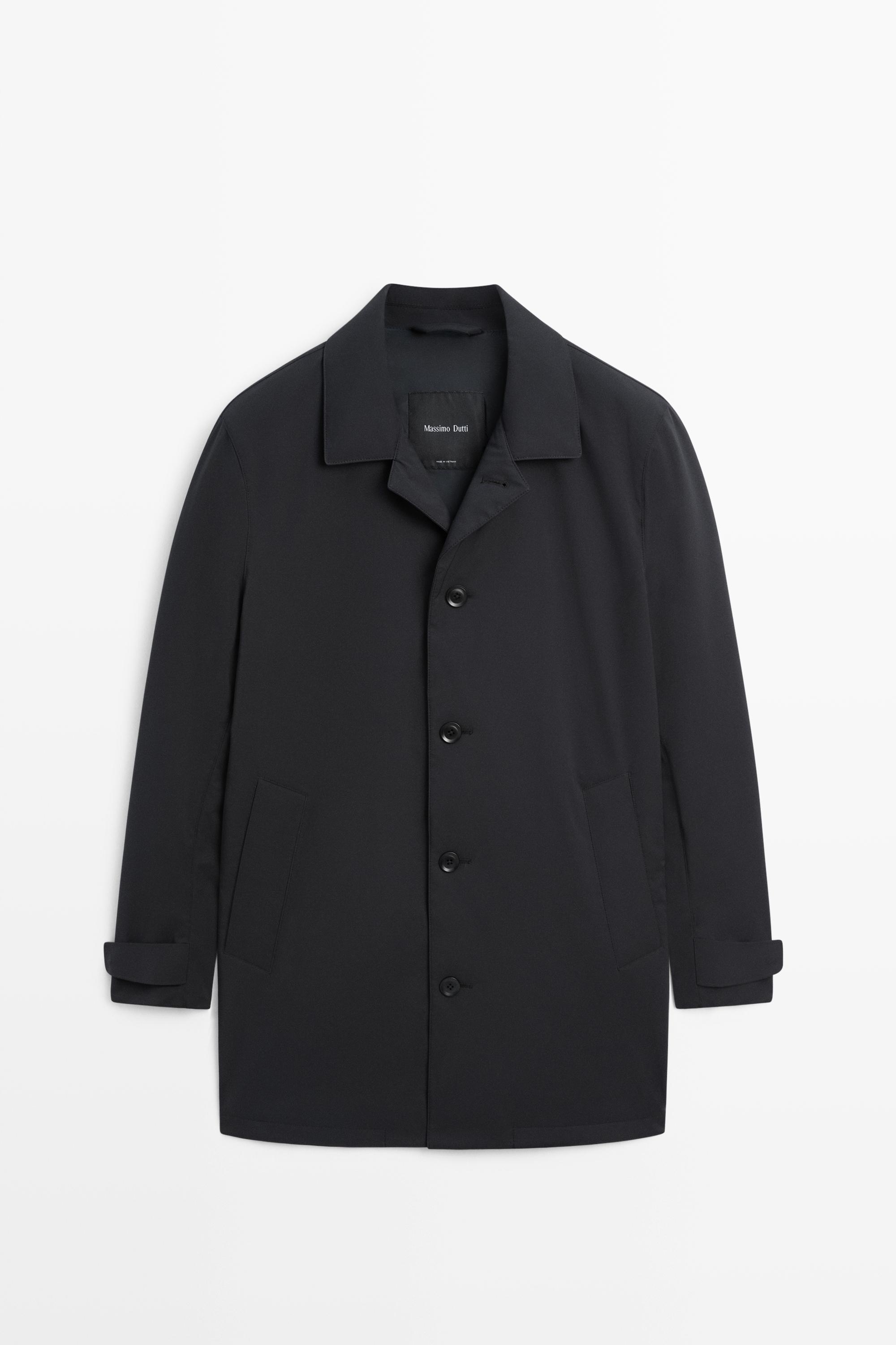 Long collar detail trench coat