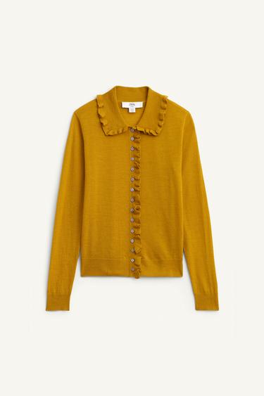 JACKE MIT VOLANTS AUS 100 % WOLLE – LIMITED EDITION - Senfgelb von Zara