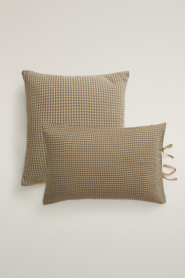 KIDS' CHECK MUSLIN DUVET COVER - Navy blue by Zara - Image 0