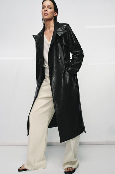 TRINXERA DE PELL 100% AMB ESPATLLERES ZW COLLECTION LIMITED EDITION - Negre de Zara