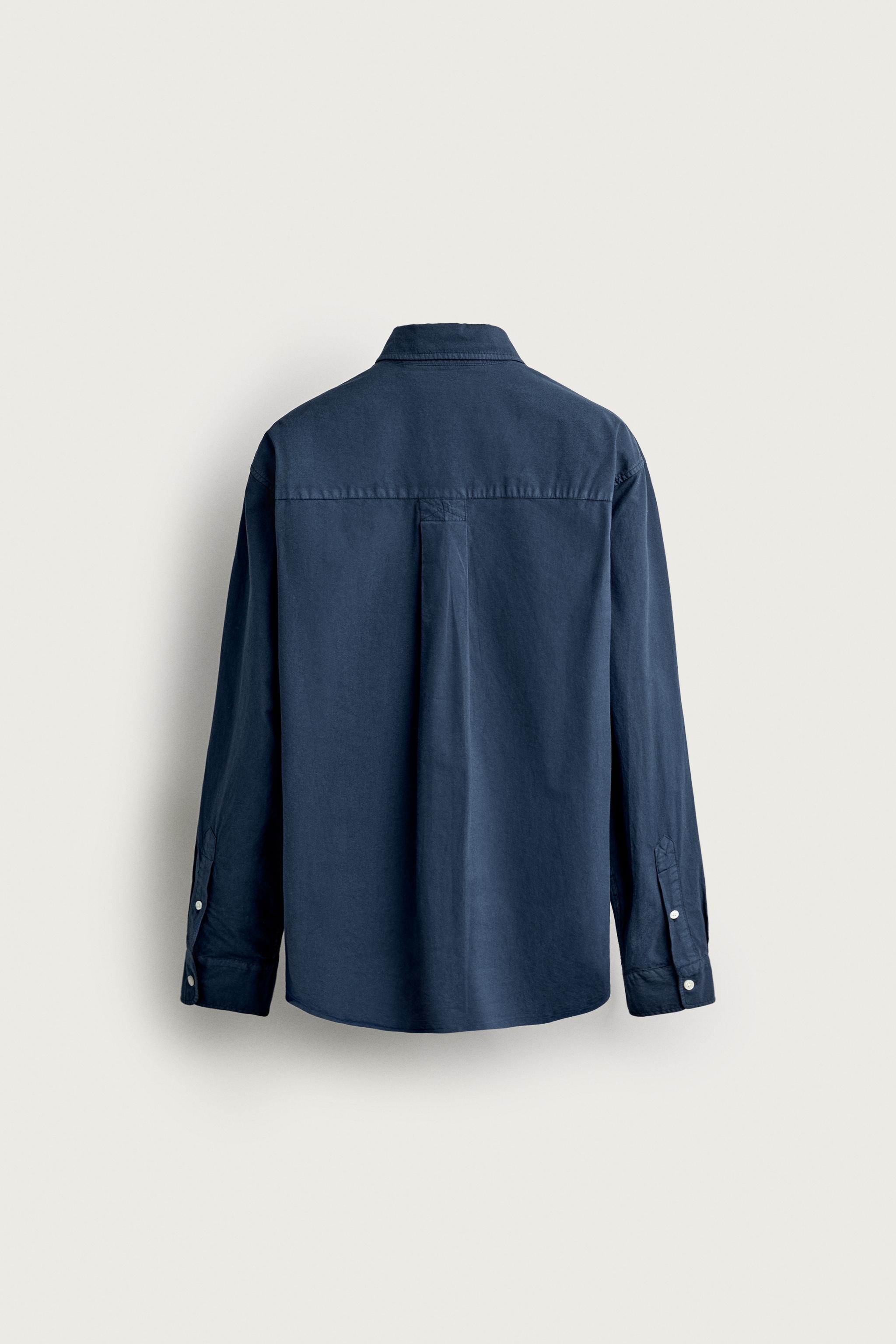 INDIGO COTTON RELAXED-FIT SHIRT — Indigo