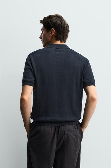 POLO EN MAILLE REGULAR FIT - Bleu marine foncé de Zara - Image 2