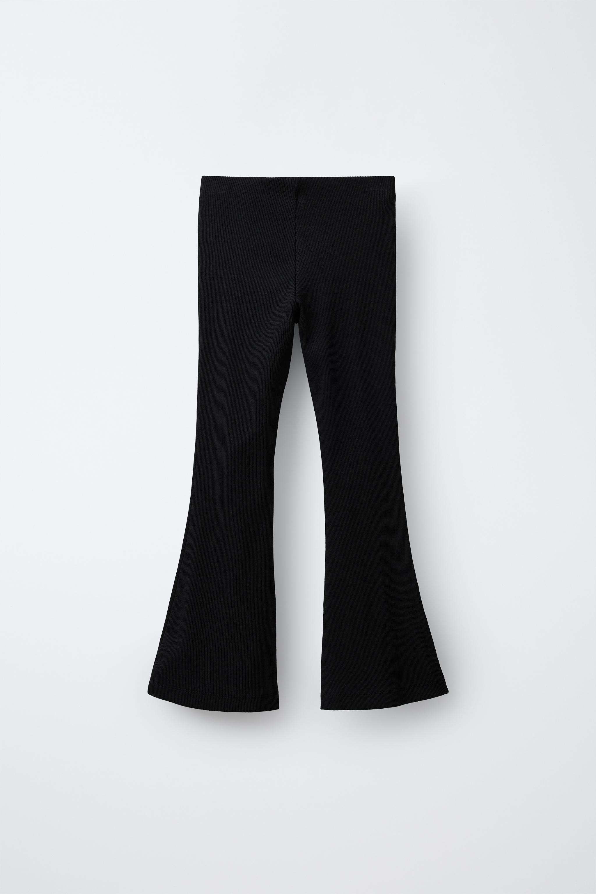PLAIN RIBBED FLARE LEGGINGS - Black | ZARA South Africa