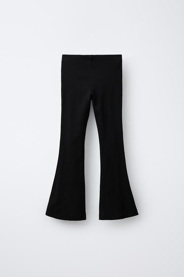 LEGGING CÔTELÉ FLARE LISSE - Noir de Zara - Image 1