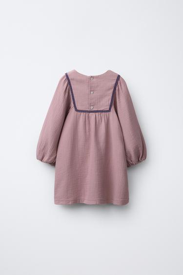 ROBE RUSTIQUE BRODÉE - Rose foncé de Zara - Image 1