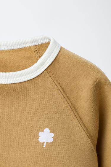 ENSEMBLE SWEAT-SHIRT ET PANTALON CONTRASTE - Ocre de Zara - Image 2