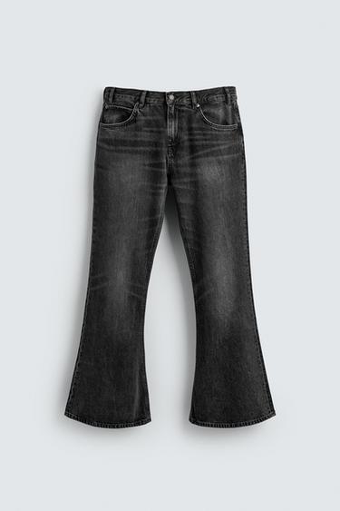 Zara FLARE FIT JEANS - Charcoal - Image 0
