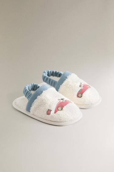 CHAUSSONS ENFANT SERVIETTE DE BAIN CHIEN DE COURSE - Blanc de Zara - Image 1