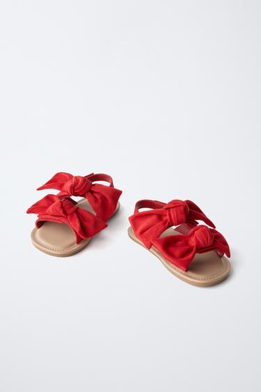 SANDALS WITH BOWS - Red by Zara - Image 2