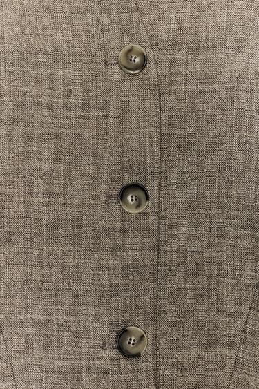 GILET COURT AVEC LAINE ZW COLLECTION - Marron clair de Zara - Image 6