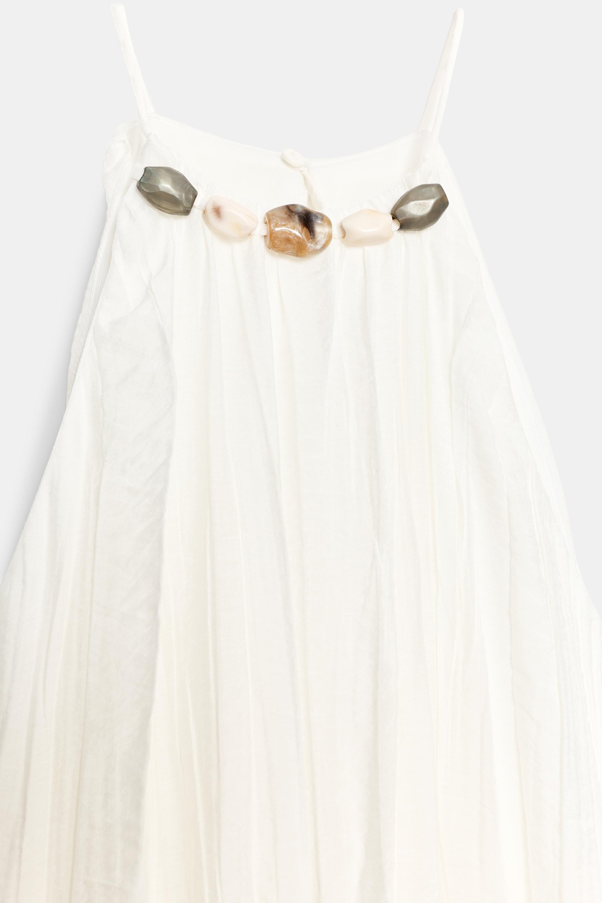 BEADED WRINKLE-EFFECT MIDI DRESS