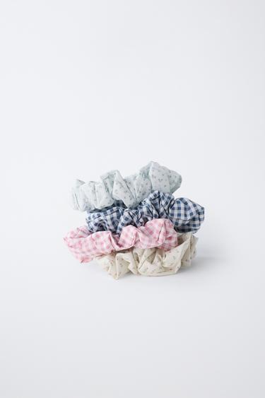 4-PACK OF GINGHAM SCRUNCHIES - Ecru by Zara - Image 3