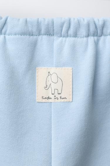 PLUSH BAGGY TROUSERS WITH LABEL - Light blue by Zara - Image 3