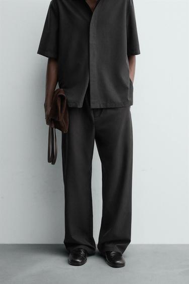 FLOWING RELAXED FIT TROUSERS - Dark grey by Zara