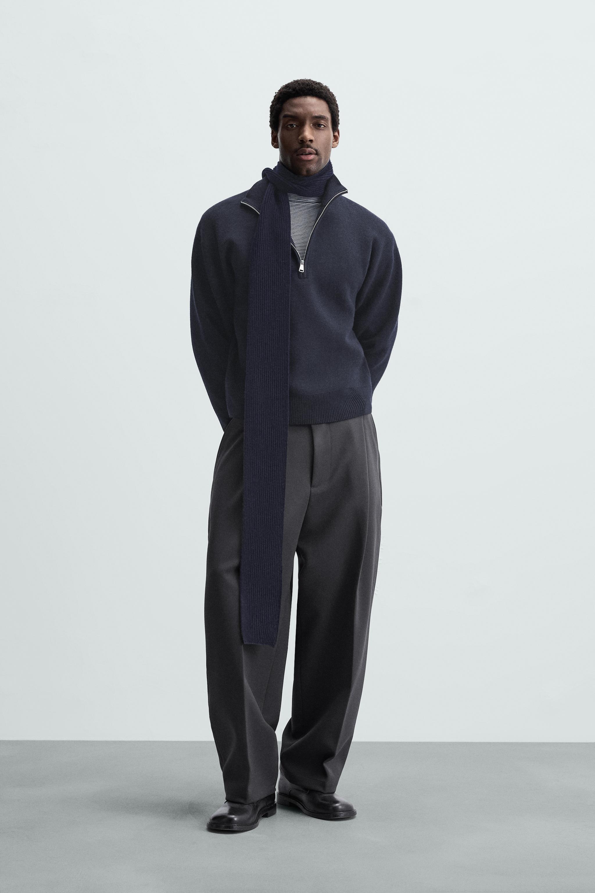 ZIP-COLLAR SWEATER - Navy blue | ZARA South Africa