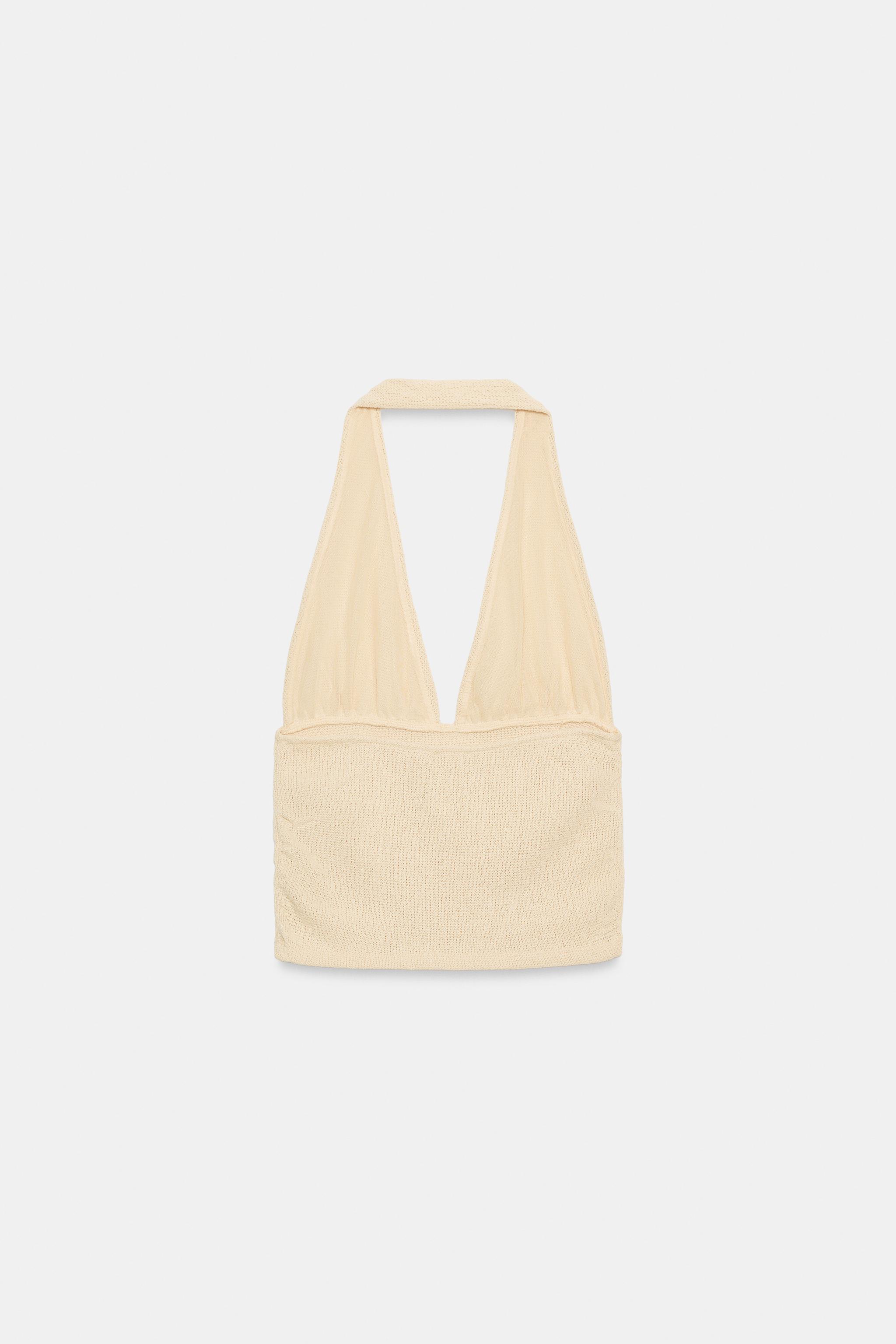 RUSTIC BEADED HALTER TOP