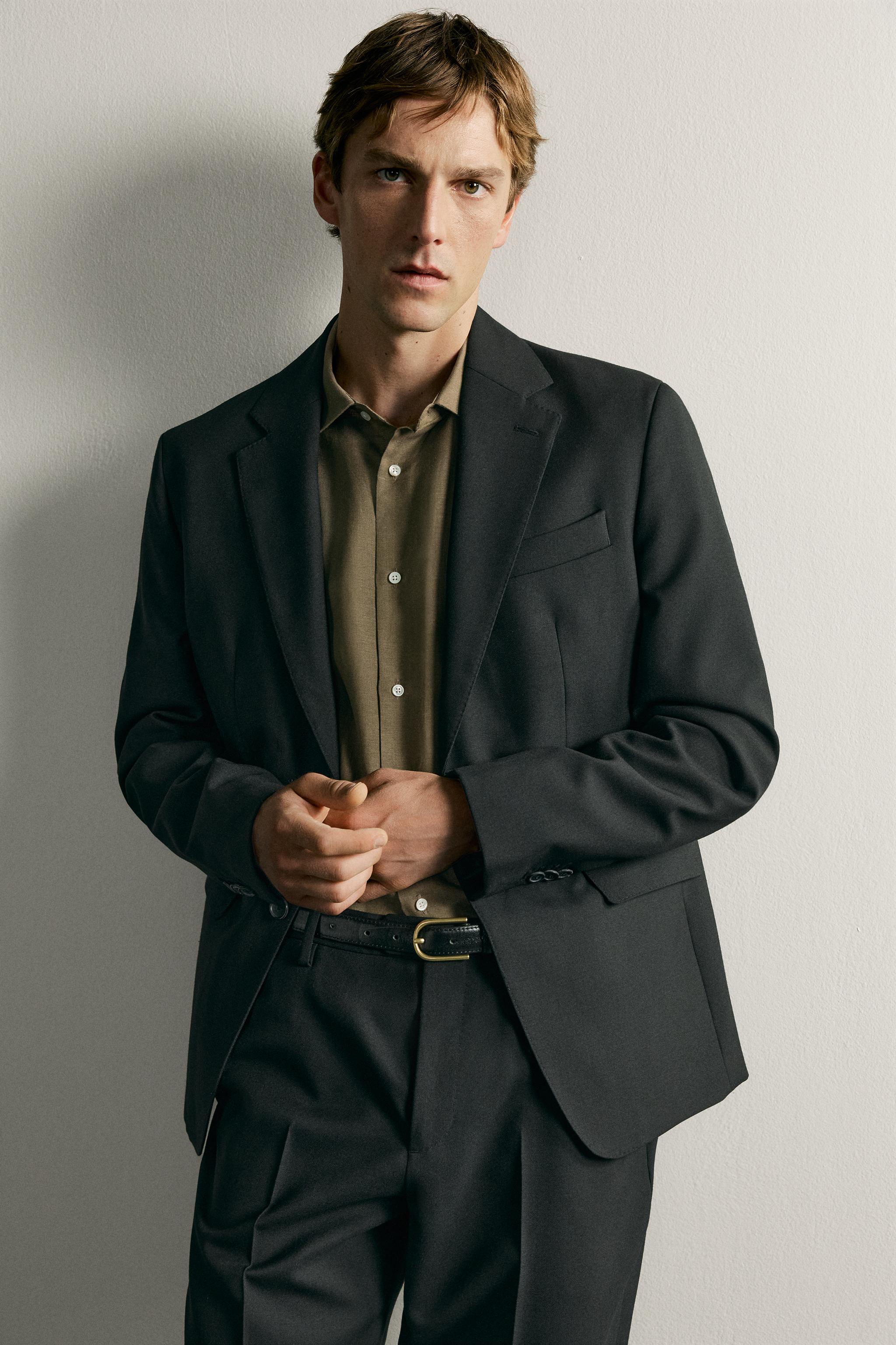 REGULAR FIT LINEN-LYOCELL SHIRT