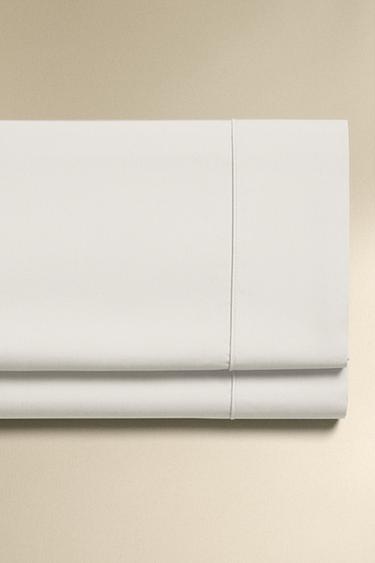 Zara PERCALE COTTON FLAT SHEET (300 THREAD COUNT) - White