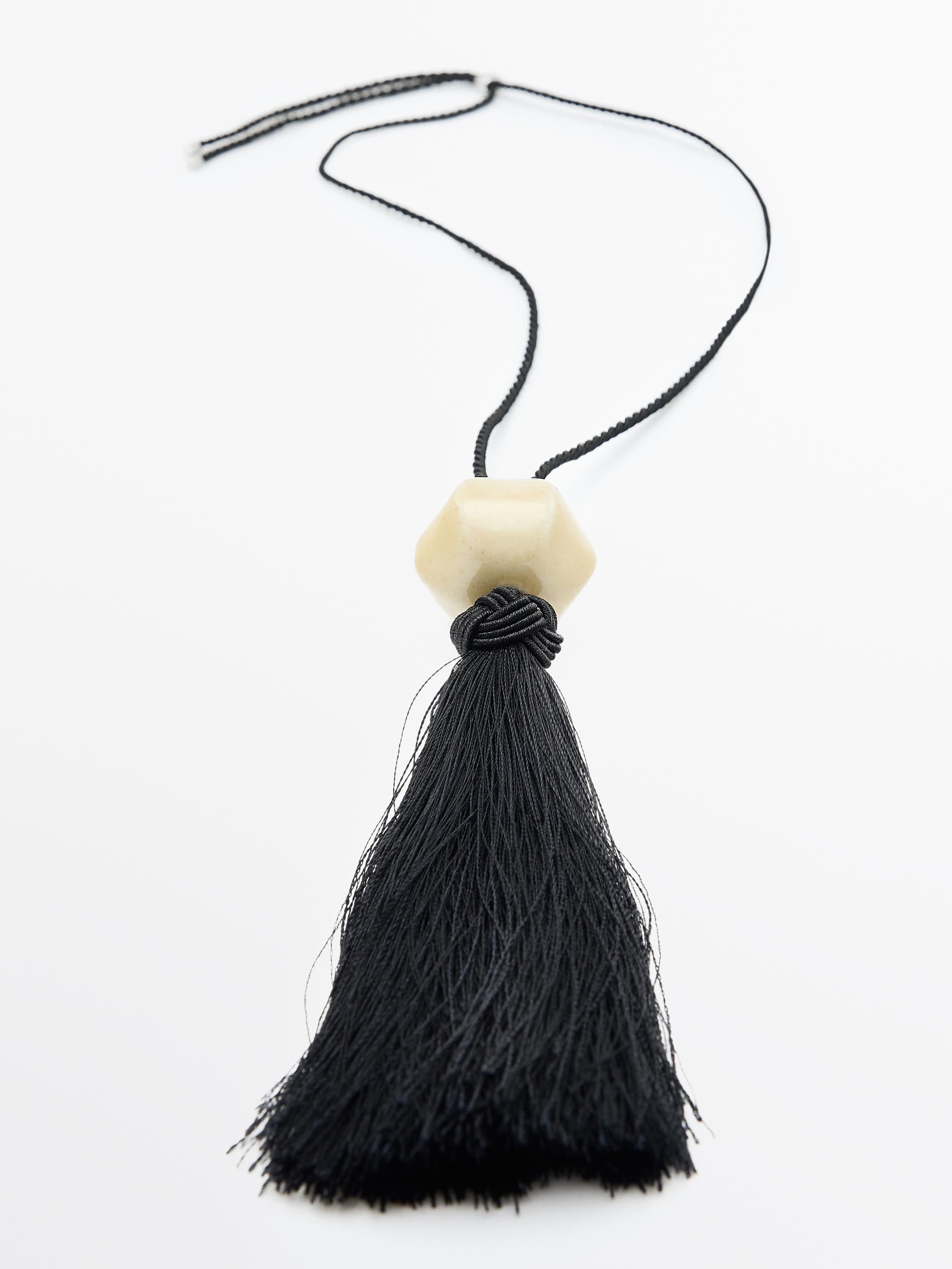 Ceramic tassel necklace
