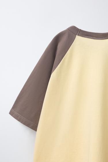 T-SHIRT MANCHES RAGLAN - Jaune de Zara - Image 3