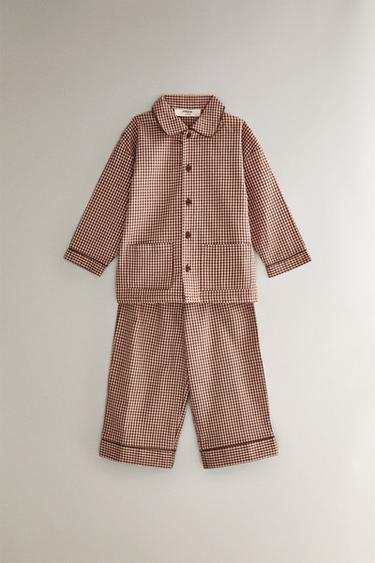 CHILDREN'S SMALL CHECK FLANNEL PYJAMA SET - Pink by Zara