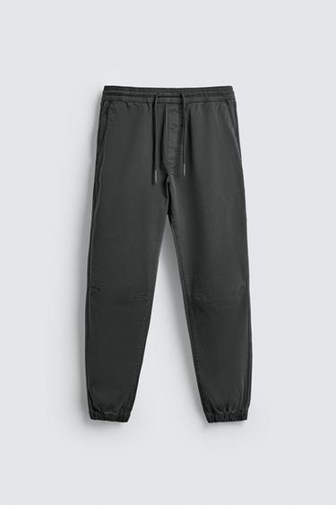 QUẦN DÁNG SLIM FIT CẠP JOGGER - Màu xám đậm từ Zara