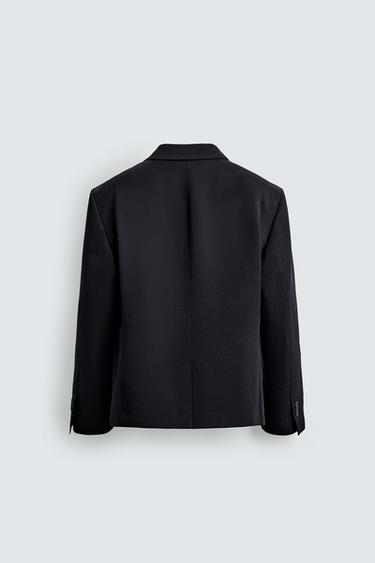 BLAZER DE COSTUME AVEC LAINE - Bleu de Zara - Image 7