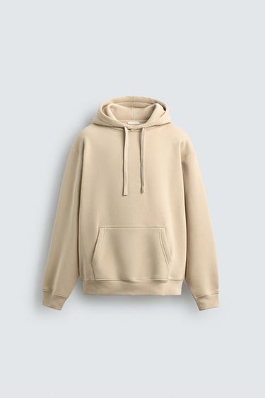 MOLETOM BÁSICO COM CAPUZ HEAVYWEIGHT - Bege da Zara