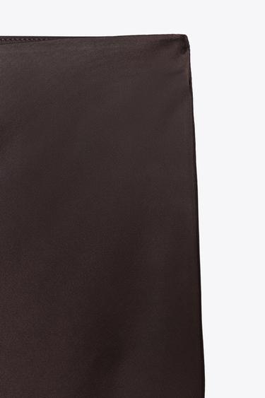 SATIN MIDI SKIRT - Dark aubergine by Zara - Image 7