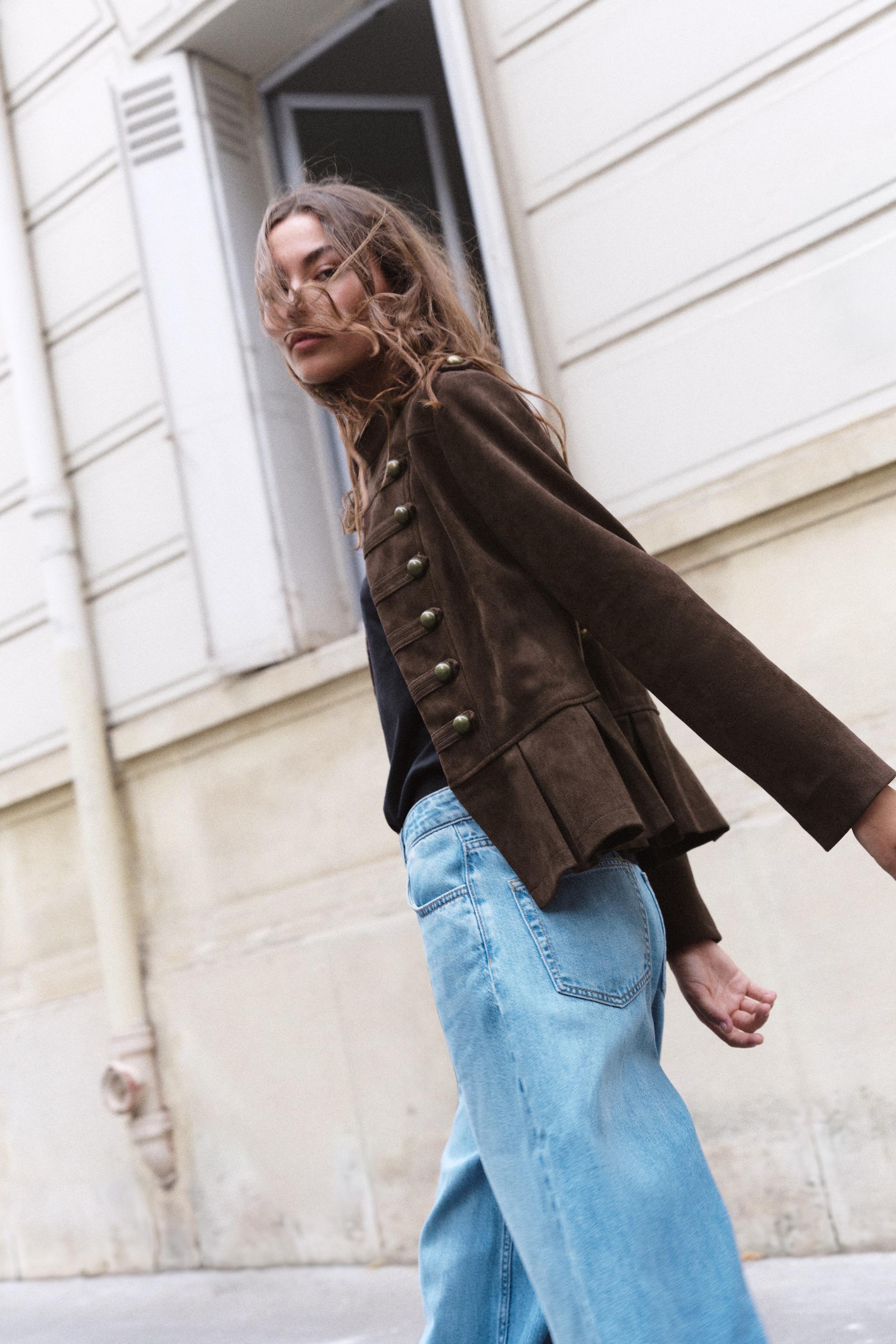 Женские куртки Zara PEPLUM BUTTON JACKET — фото 5