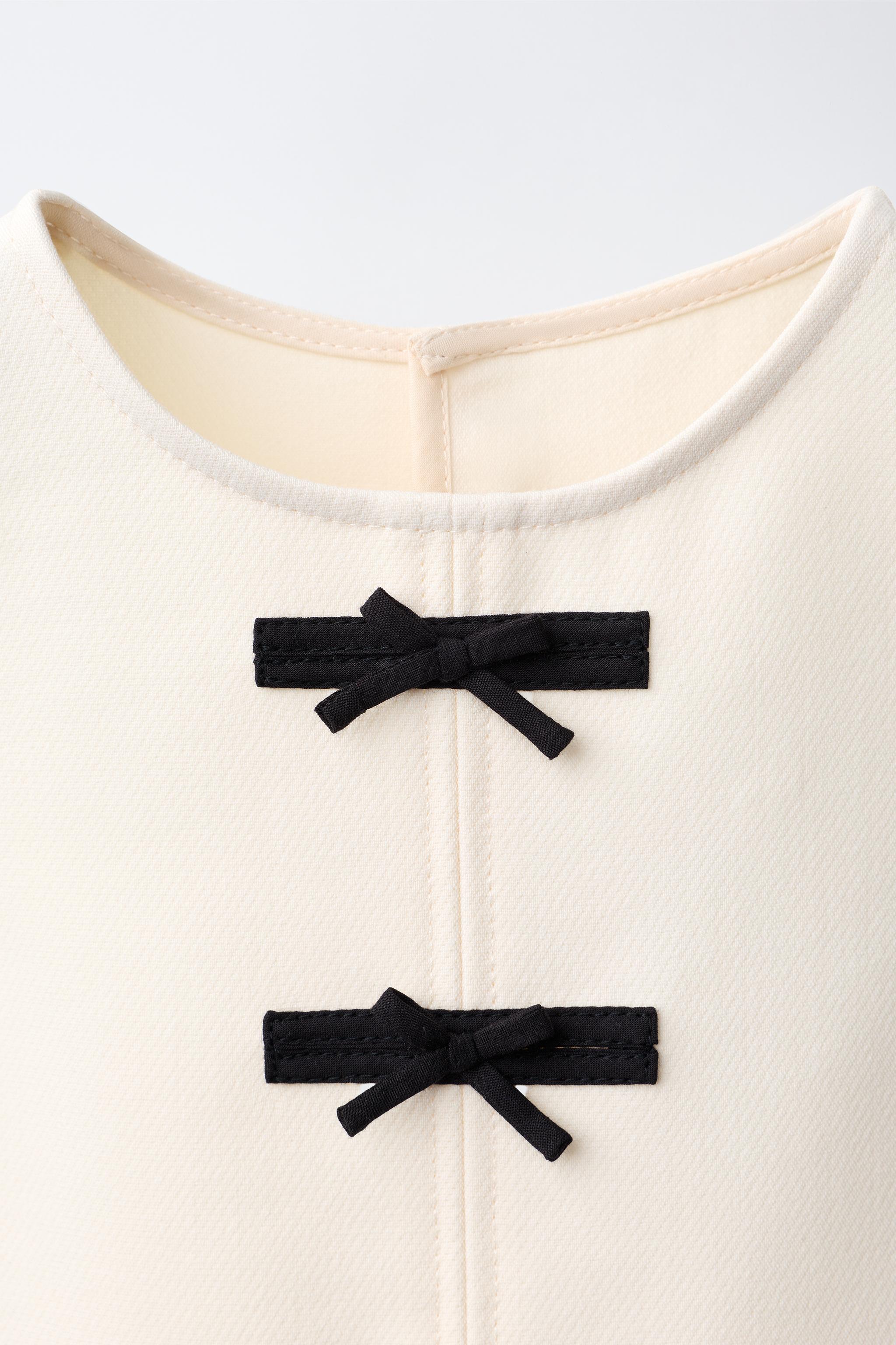 Детские рубашки Zara BOW APPLIQUÉ TOP — фото 4