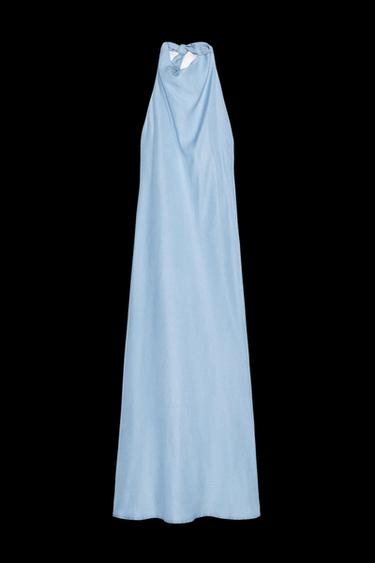 FLIESSENDES NECKHOLDER-KLEID. - Hellblau von Zara - Bild 0