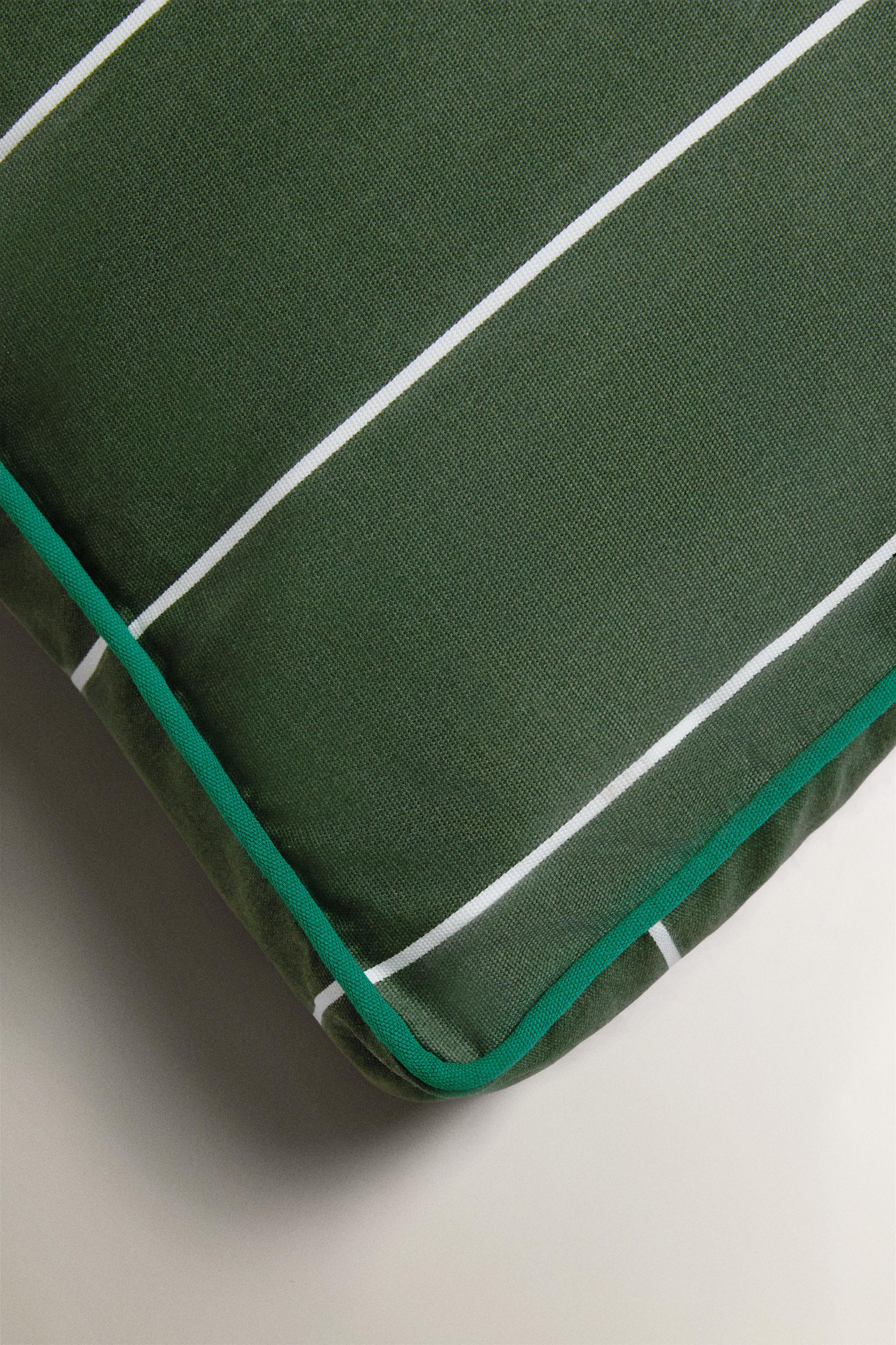 STRIPED CHAIR CUSHION — Green