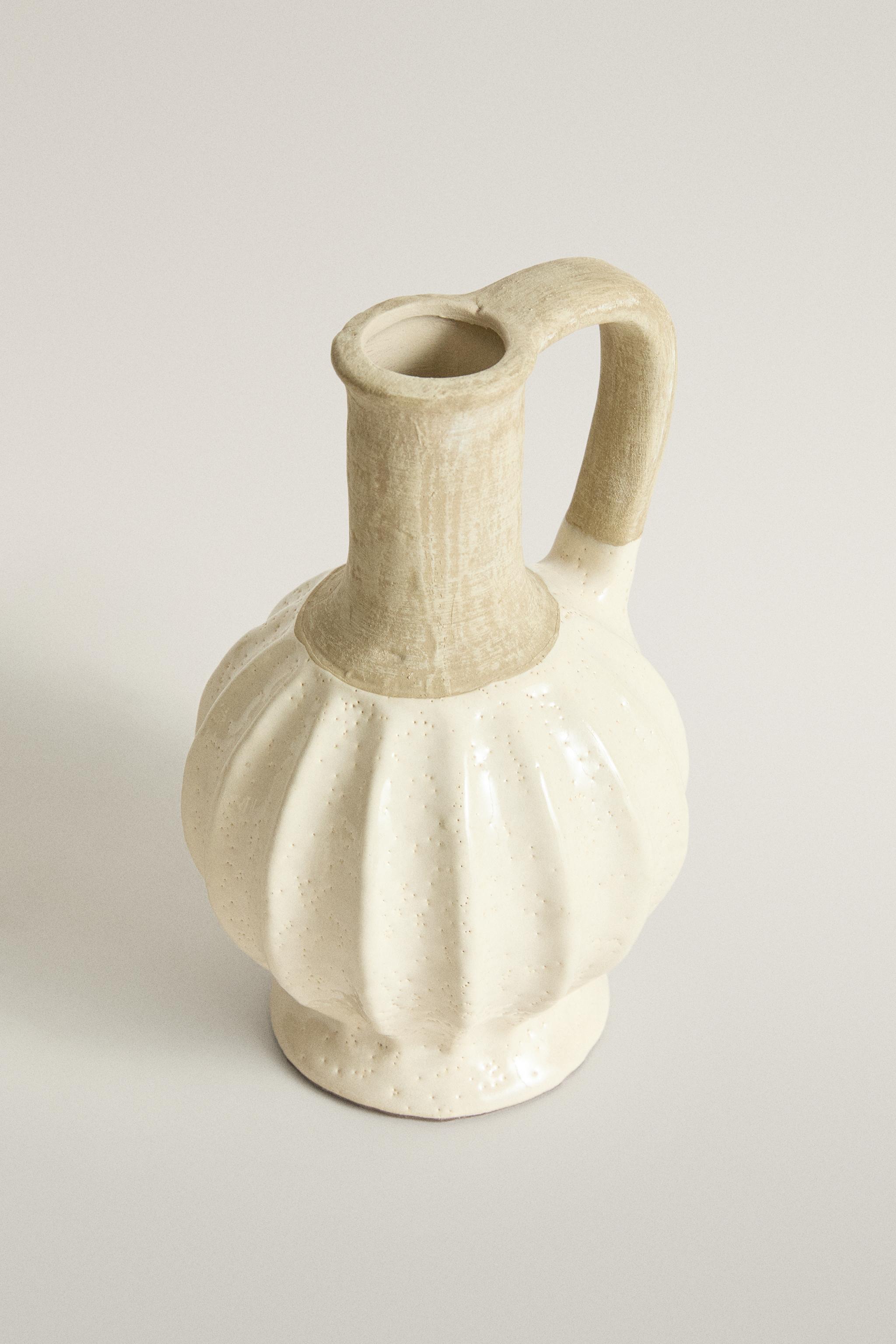 RUSTIC DECORATIVE CERAMIC PITCHER