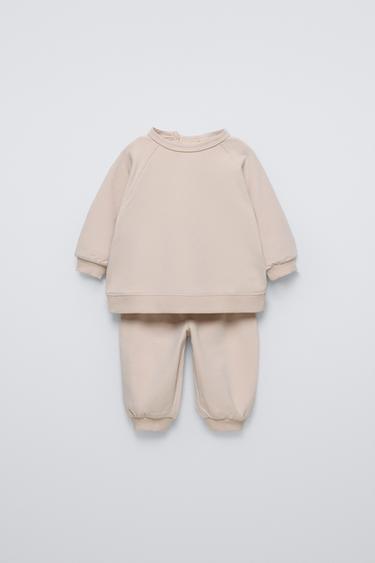 JOGGER TROUSERS AND SWEATSHIRT CO ORD - Light beige by Zara - Image 0
