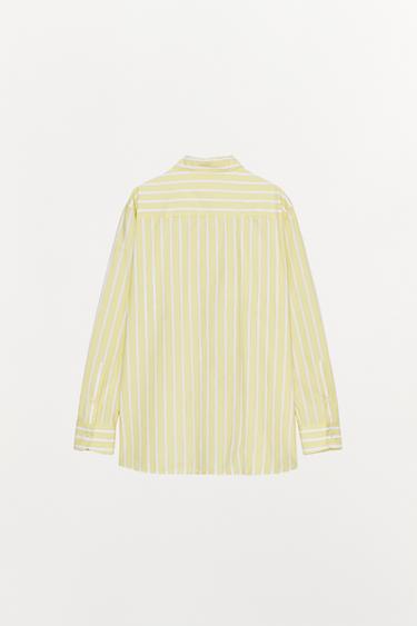 CHEMISE PYJAMA RAYURES - Jaune de Zara - Image 5