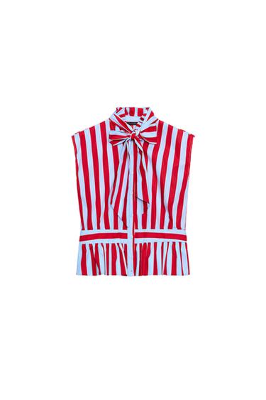 ÁO SƠ MI KẺ NƠ - Kẻ Sọc Đỏ từ Zara