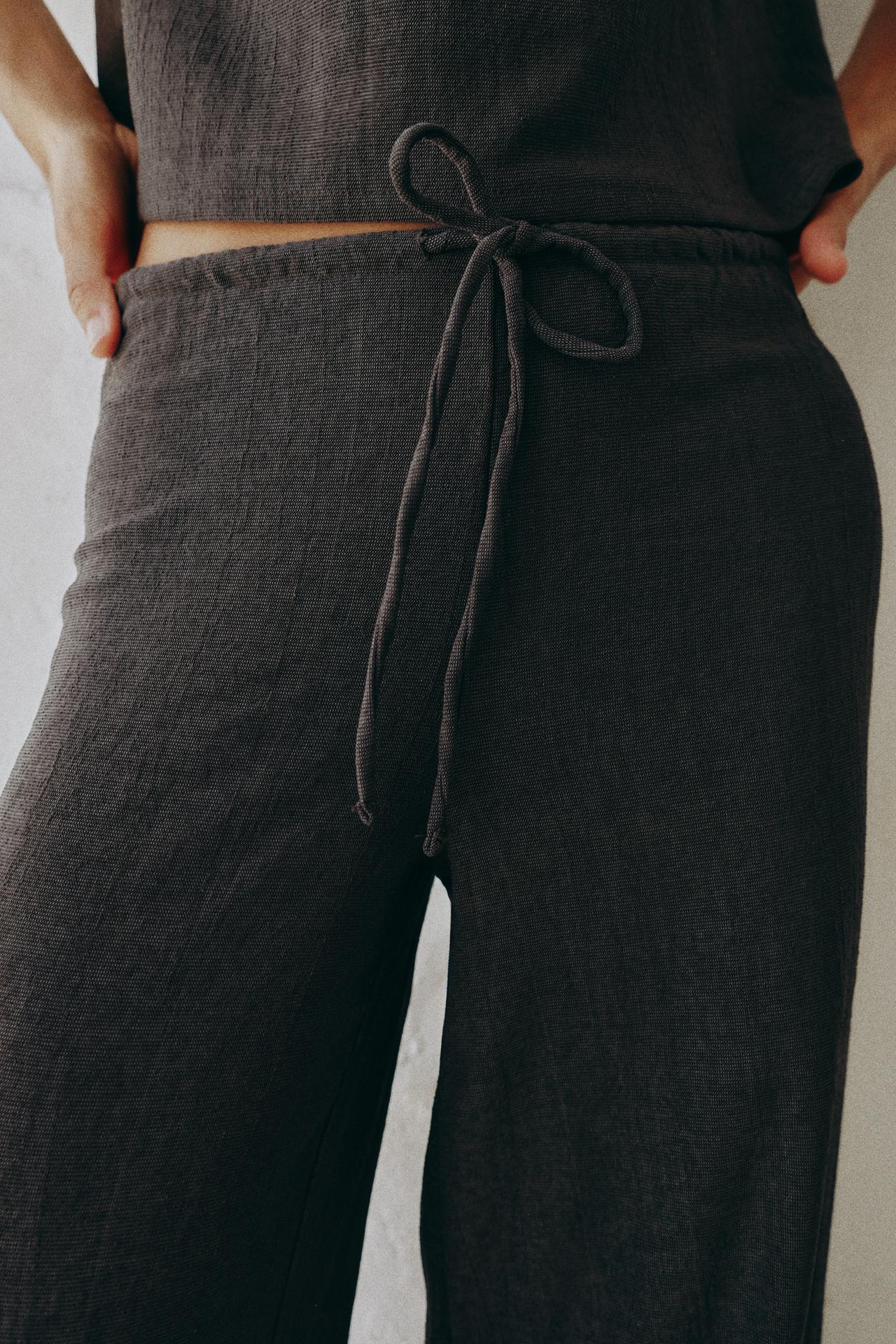 RUSTIC STRAIGHT LEG PANTS — Anthracite grey