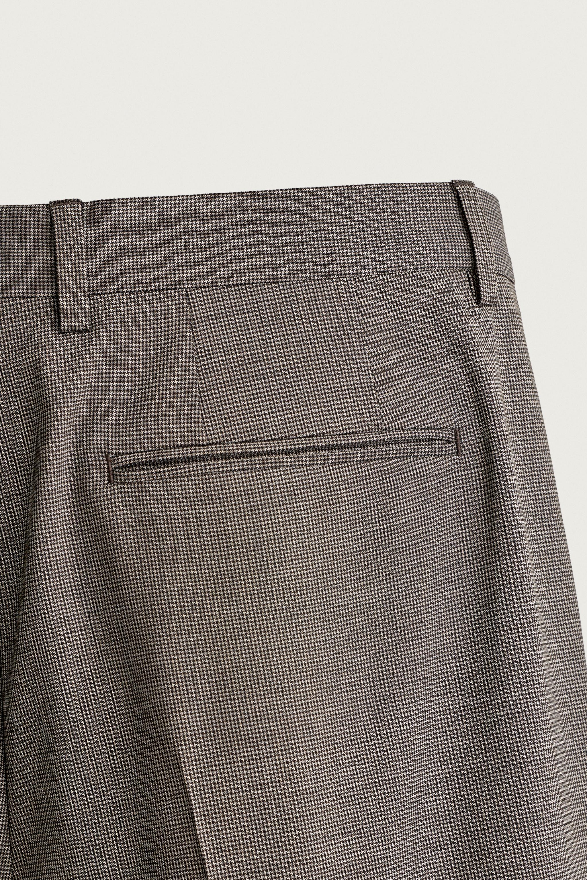 HOUNDSTOOTH REGULAR FIT SUIT TROUSERS