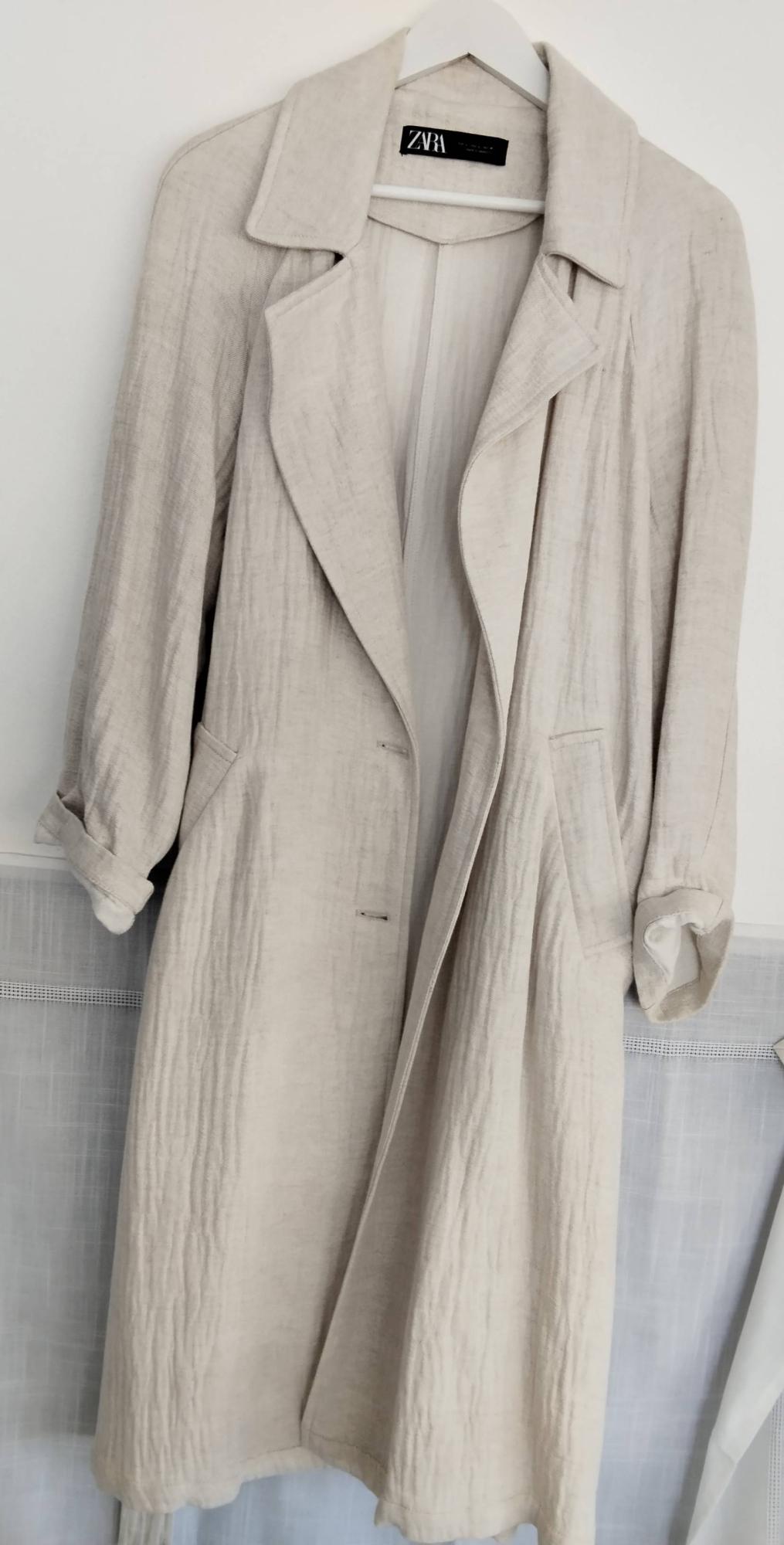 BELTED LINEN BLEND TRENCH COAT - Image 3