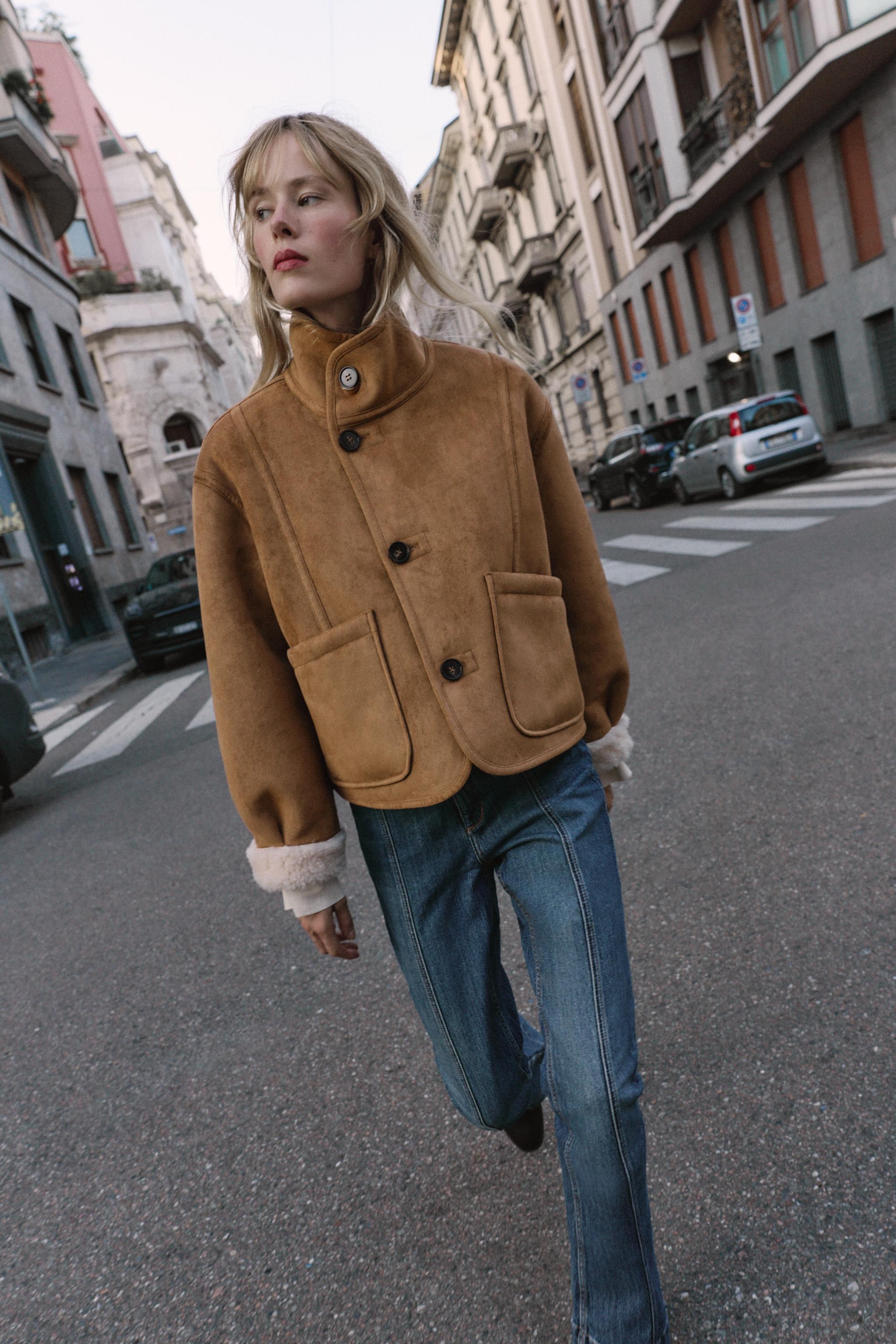 ZARA リバーシブルダブルフェイスジャケット リバーシブルダブルフェイスジャケット - ゴールデンブラウン | ZARA