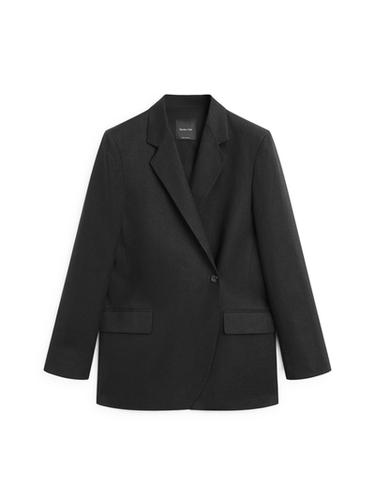 Americana cierre cruzado lino - Negro de Zara