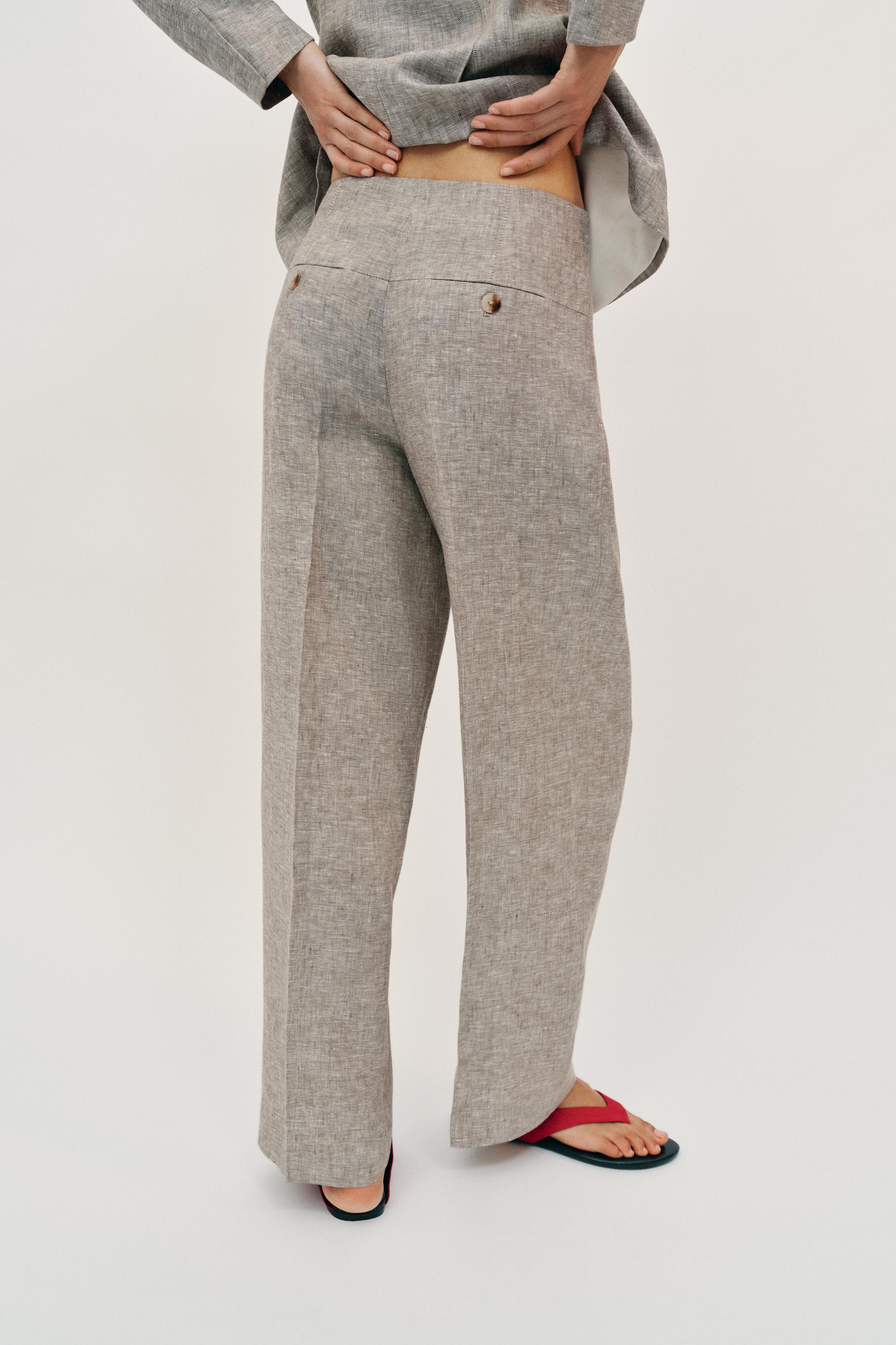 PANTALON DROIT 100 % LIN